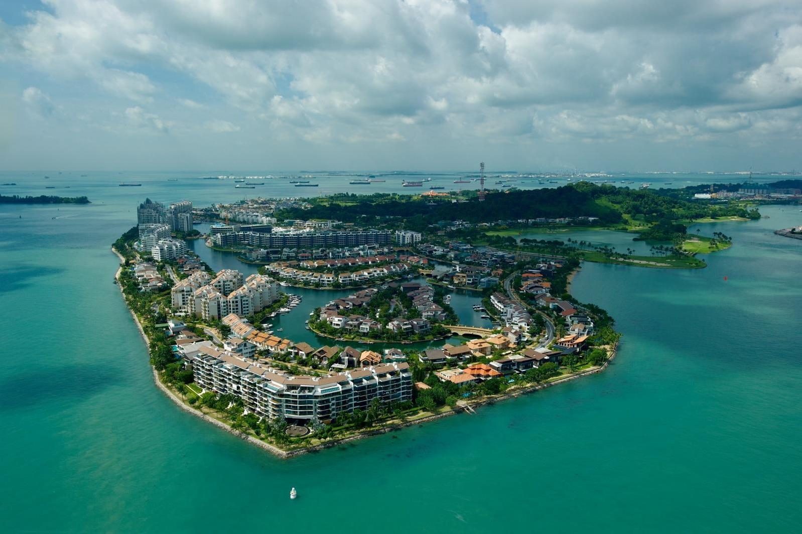 Sentosa Cove aerial view