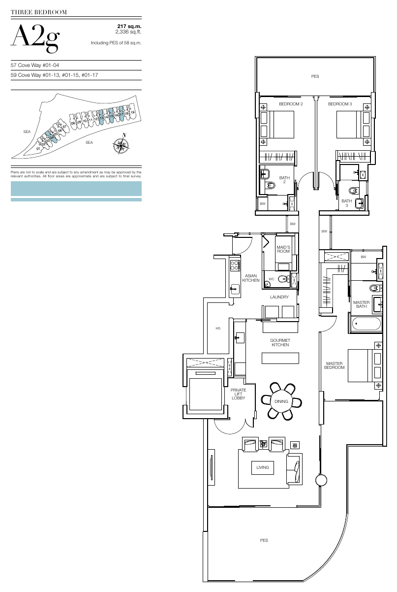 3-Bedroom (ground floor), Type A2g
