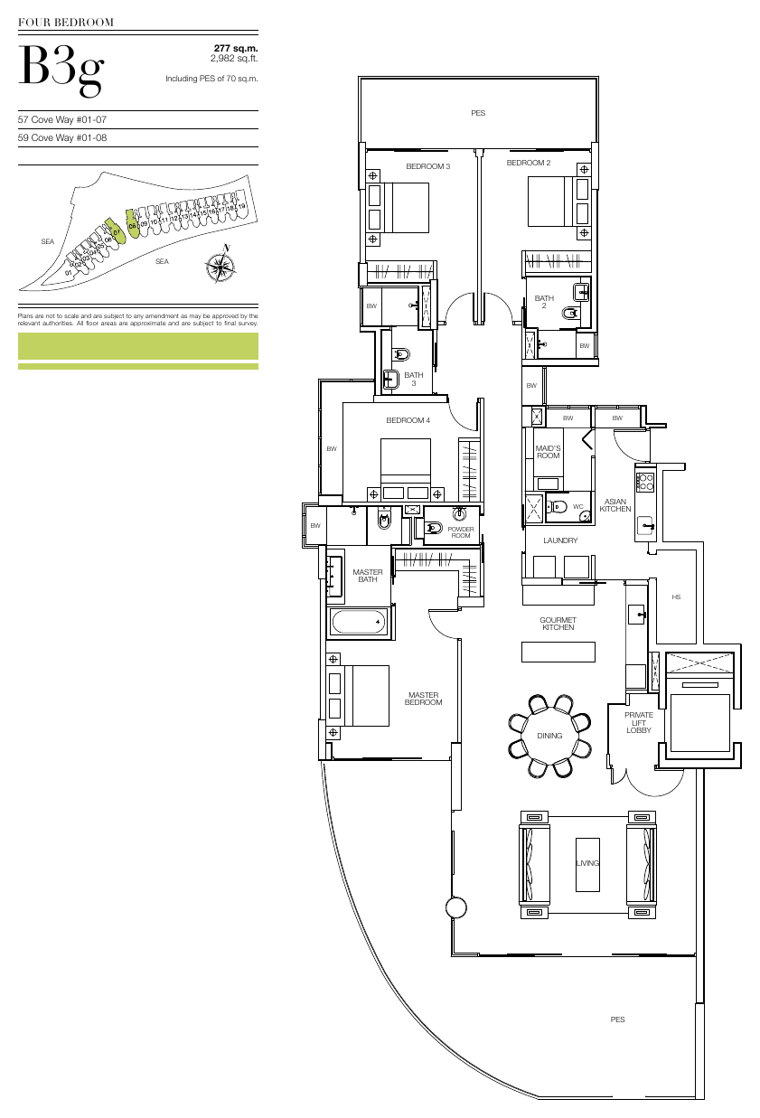 4-Bedroom (ground floor), Type B3g