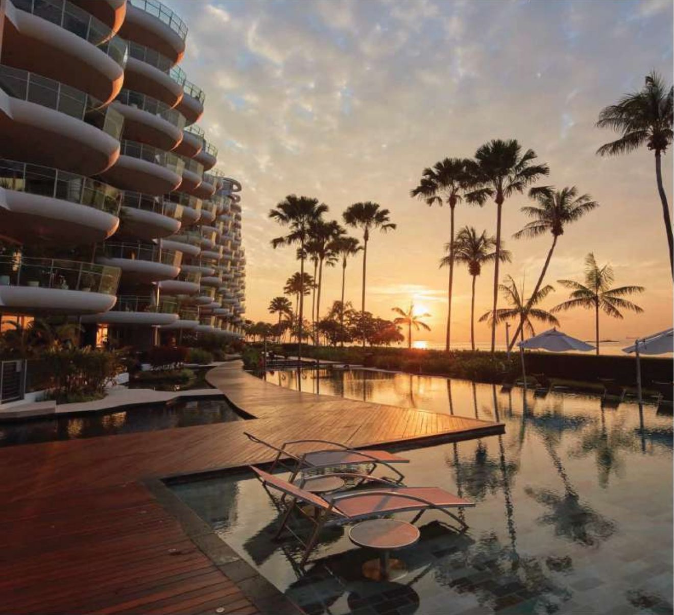 Pool at sunset